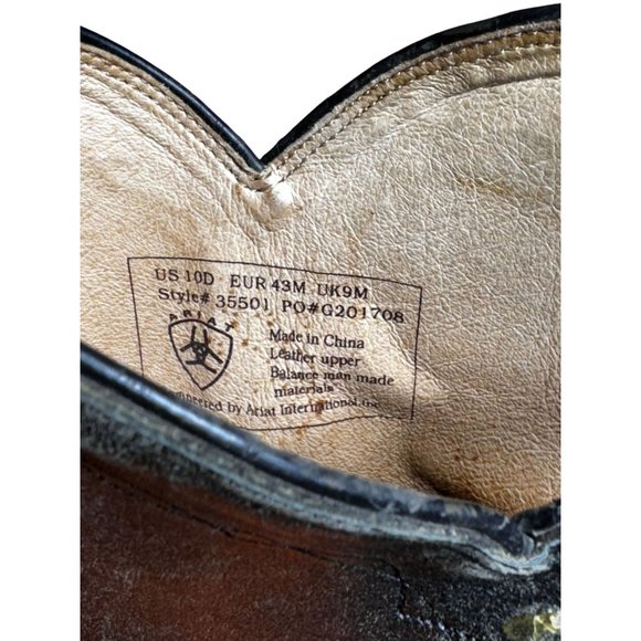 Ariat Mens Roper Black Cowboy Boot 35501 Pull On - Picture 11 of 14